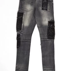 New Arrivals Focus Jeans - Ripped Side Pockets - Light Grey - 3413