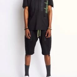 Vengeance78 Short Sets - Zipper - Black/Lime - VS1