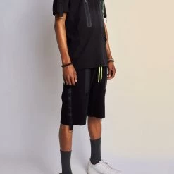 Vengeance78 Short Sets - Zipper - Black/Lime - VS1