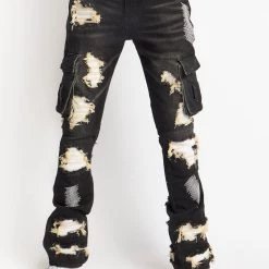 Politics Jeans - Wooden Denim Stacked Flare - Black Wash - POLDWOODEN101 Shop All