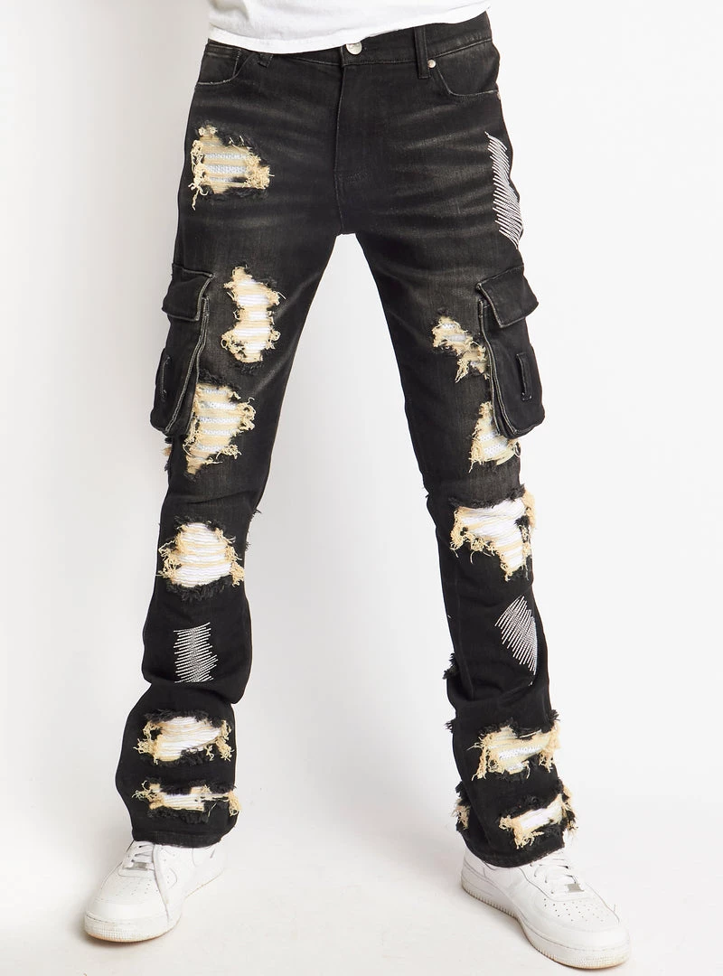 Politics Jeans - Wooden Denim Stacked Flare - Black Wash - POLDWOODEN101 Shop All 1 Politics Jeans - Wooden Denim Stacked Flare - Black Wash - POLDWOODEN101 Shop All