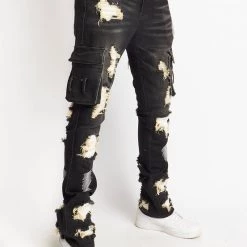 Politics Jeans - Wooden Denim Stacked Flare - Black Wash - POLDWOODEN101 Shop All