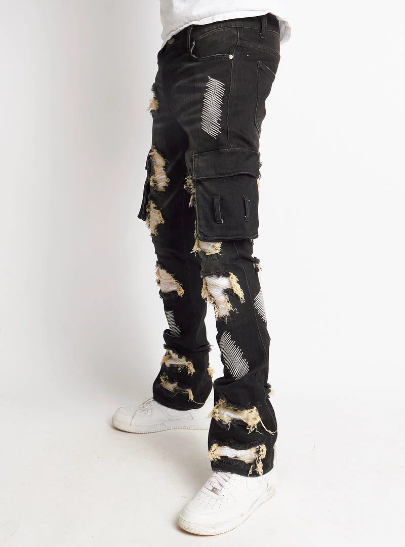 Politics Jeans - Wooden Denim Stacked Flare - Black Wash - POLDWOODEN101 Shop All 3 Politics Jeans - Wooden Denim Stacked Flare - Black Wash - POLDWOODEN101 Shop All