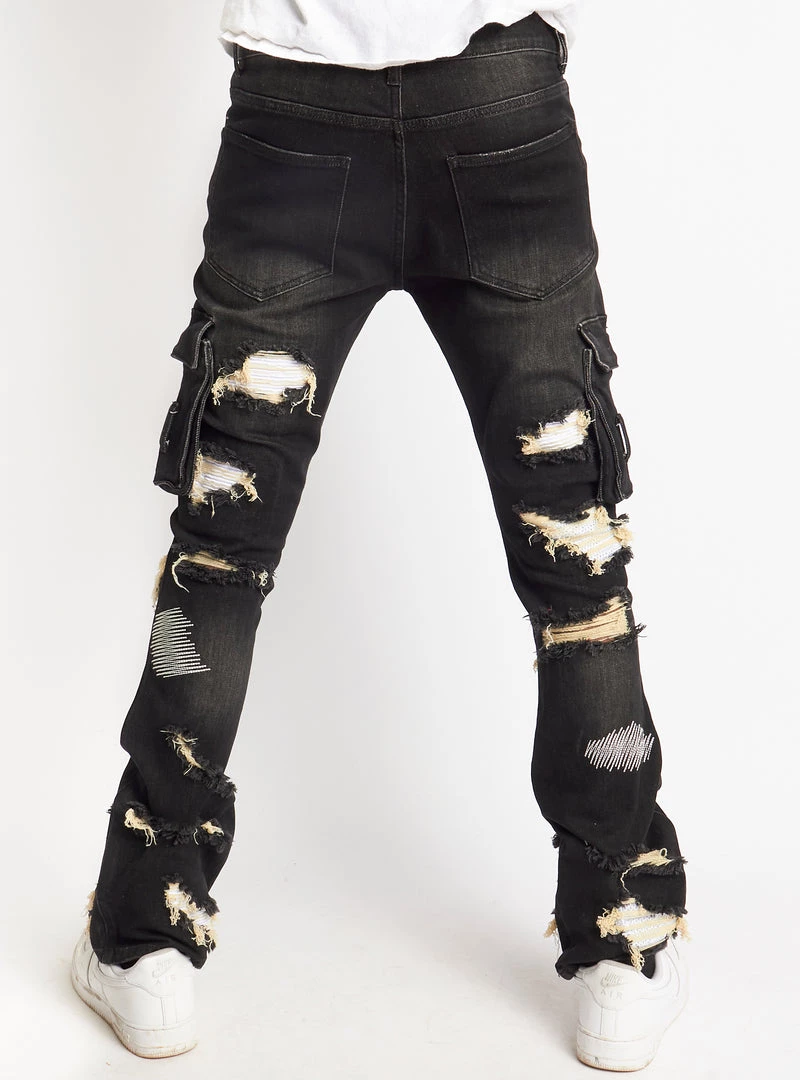 Politics Jeans - Wooden Denim Stacked Flare - Black Wash - POLDWOODEN101 Shop All 4 Politics Jeans - Wooden Denim Stacked Flare - Black Wash - POLDWOODEN101 Shop All