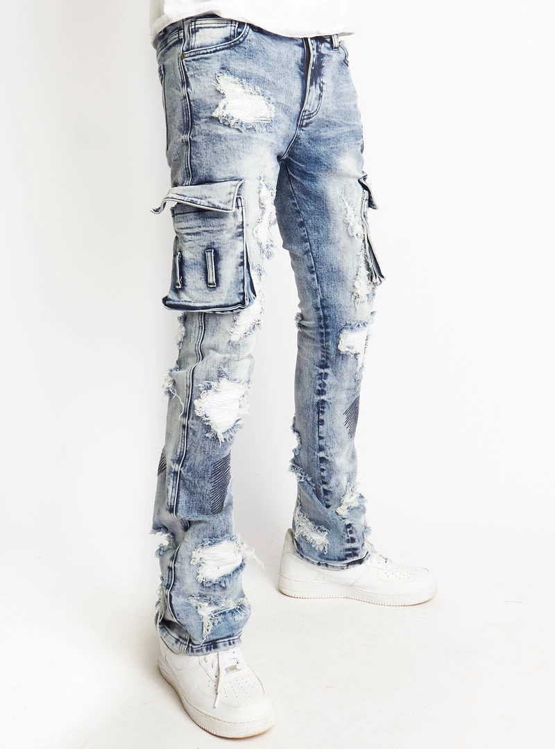 Politics Jeans - Wooden Denim Stacked Flare - Blue Wash - POLDWOODEN103 2 Politics Jeans - Wooden Denim Stacked Flare - Blue Wash - POLDWOODEN103
