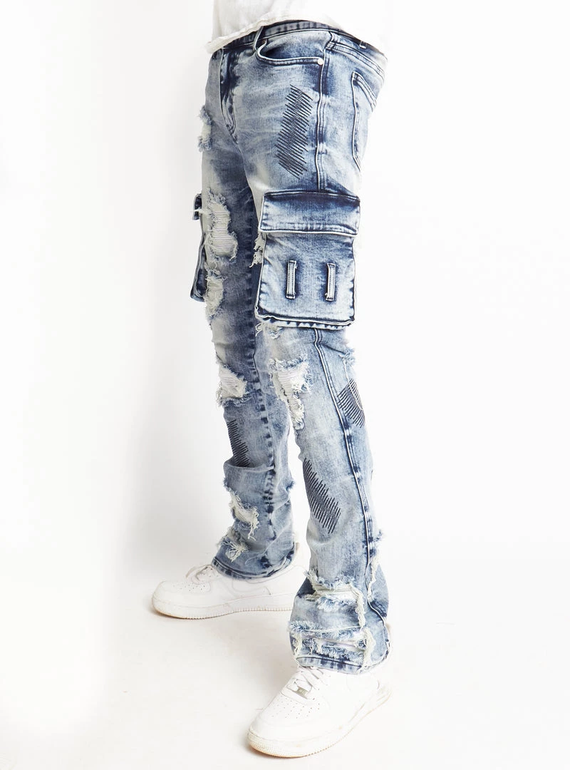 Politics Jeans - Wooden Denim Stacked Flare - Blue Wash - POLDWOODEN103 3 Politics Jeans - Wooden Denim Stacked Flare - Blue Wash - POLDWOODEN103