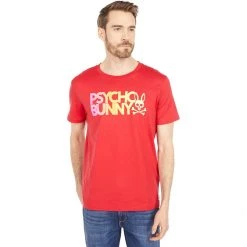 Psycho Bunny T-Shirt - Sheffield Foil - Brilliant Red - B6U144N1PC