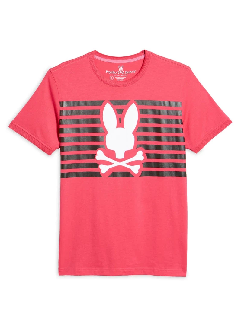 Psycho Bunny T-Shirt - Cullman Crew Neck Tee - Pink Raspberry - B6U4200N1PC 1 Psycho Bunny T-Shirt - Cullman Crew Neck Tee - Pink Raspberry - B6U4200N1PC