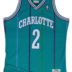 Shop All Mitchell & Ness Jersey - Charlotte Hornets Road Larry Johnson 2 - Teal - SMJYGS18147