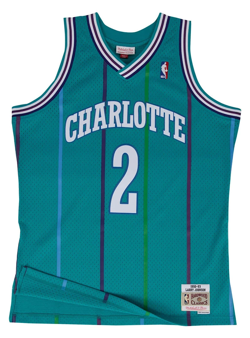 Shop All Mitchell & Ness Jersey - Charlotte Hornets Road Larry Johnson 2 - Teal - SMJYGS18147 1 Shop All Mitchell & Ness Jersey - Charlotte Hornets Road Larry Johnson 2 - Teal - SMJYGS18147