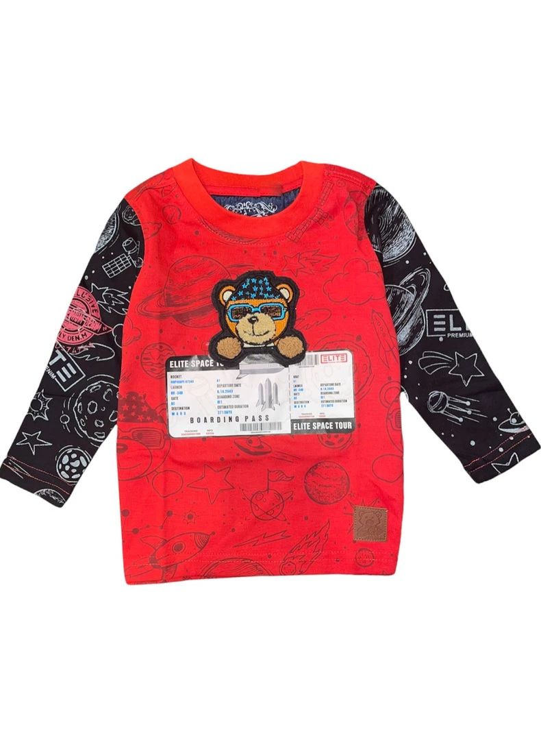 Elite Kids Shirt - Bear - Red And Black - 4056-JR 1 Elite Kids Shirt - Bear - Red And Black - 4056-JR