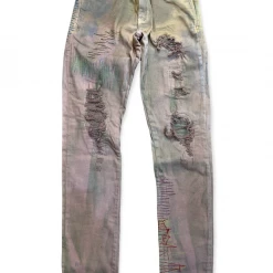 Shop All Embellish Jeans - Wilkins Rip & Repair - Orange/Green - EMBSP220-134
