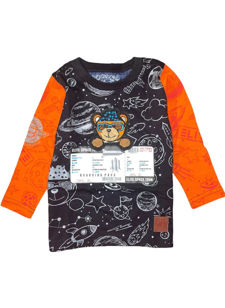 Elite Kids Shirt - Bear - Black And Orange - 4055-JR 1 Elite Kids Shirt - Bear - Black And Orange - 4055-JR