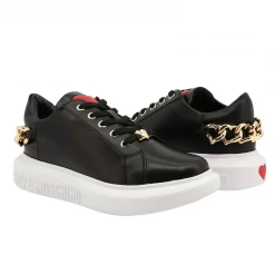 Love Moschino Women Shoes - Black And Gold Chain Shop All