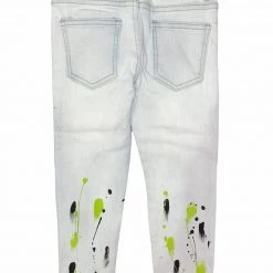 DNA Kids Jeans - Stones & Paint - Light Blue With Black And Neon Shop All