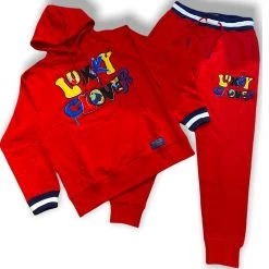 Jokes Up Sweatsuit - Luxky Clover - Red - 33658