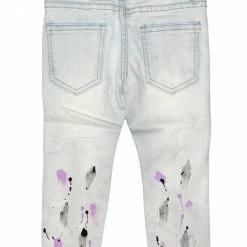 DNA Kids Jeans - Stones & Paint - Light Blue With Black And Purple