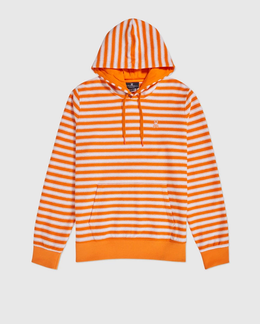 Psycho Bunny Hoodie - Sheffield Stripe - Festive Orange - B6H145N1FT Shop All 1 Psycho Bunny Hoodie - Sheffield Stripe - Festive Orange - B6H145N1FT Shop All
