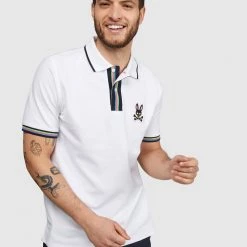 Psycho Bunny Polo - Holloway Polo - White - B6K167N1PC Shop All
