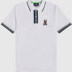Psycho Bunny Polo - Holloway Polo - White - B6K167N1PC Shop All