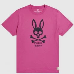 Psycho Bunny T-Shirt - Jasper Graphic Tee - Neon Magenta - B6U174N1PC