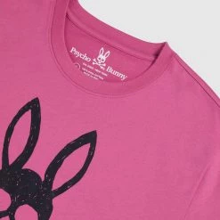 Psycho Bunny T-Shirt - Jasper Graphic Tee - Neon Magenta - B6U174N1PC