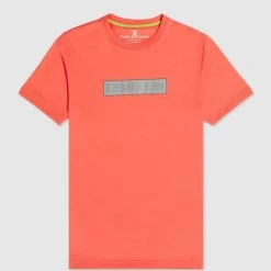 Shop All Psycho Bunny T-Shirt - Rushup Reflective Tee - Neon Coral - B6U201N1PC