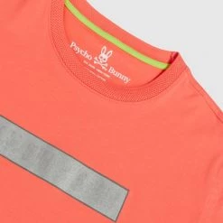 Shop All Psycho Bunny T-Shirt - Rushup Reflective Tee - Neon Coral - B6U201N1PC