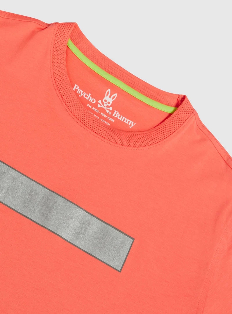 Shop All Psycho Bunny T-Shirt - Rushup Reflective Tee - Neon Coral - B6U201N1PC 2 Shop All Psycho Bunny T-Shirt - Rushup Reflective Tee - Neon Coral - B6U201N1PC