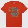 Psycho Bunny T-Shirt - Newbold Graphic Tee - Fiesta Orange - B6U607N1PC