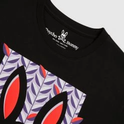 Psycho Bunny T-Shirt - Haines Graphic Tee - Black - B6U608N1PC Shop All