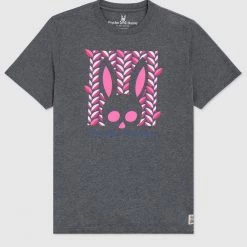 Shop All Psycho Bunny T-Shirt - Haines Graphic Tee - Heather Storm - B6U608N1PC
