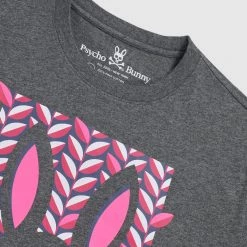Shop All Psycho Bunny T-Shirt - Haines Graphic Tee - Heather Storm - B6U608N1PC