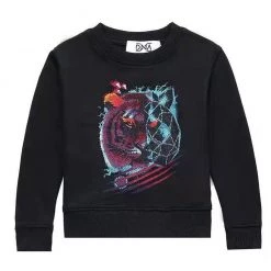 DNA Kids Sweater - Tiger - Black With Multi Colored Stones