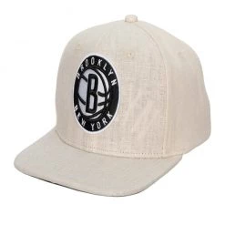 New Arrivals Mitchell & Ness Hat - NBA Cut Away Snapback - Nets - Off White - SH20118