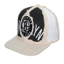 New Arrivals Mitchell & Ness Hat - NBA Cut Away Snapback - Nets - Off White - SH20118