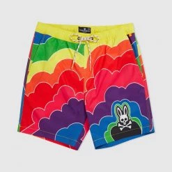 Psycho Bunny Swim Trunks - Chelton - Neon Bolt - B6W429T1PO