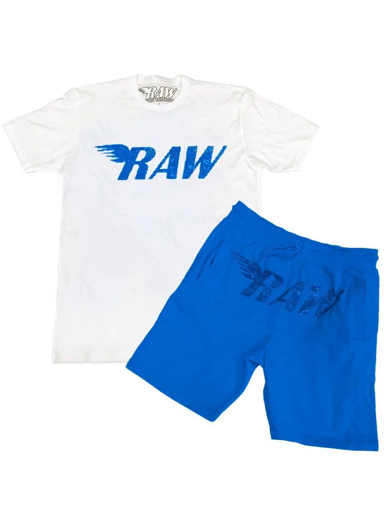 Rawyalty Short Set - Stones - Royal And White Shop All 1 Rawyalty Short Set - Stones - Royal And White Shop All