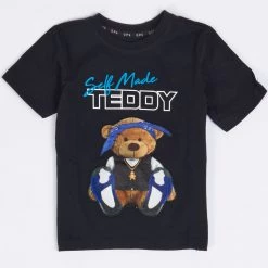 Shop All Ops Kids T-Shirt - Teddy - Black And Royal - OPS503K