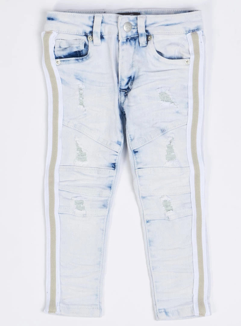 Ops Kids Jeans - Side Stripe - Light Blue And Beige - OPS1905K Shop All 1 Ops Kids Jeans - Side Stripe - Light Blue And Beige - OPS1905K Shop All