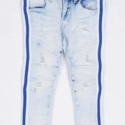 Ops Kids Jeans - Side Stripe - Light Blue And Royal - OPS1905K