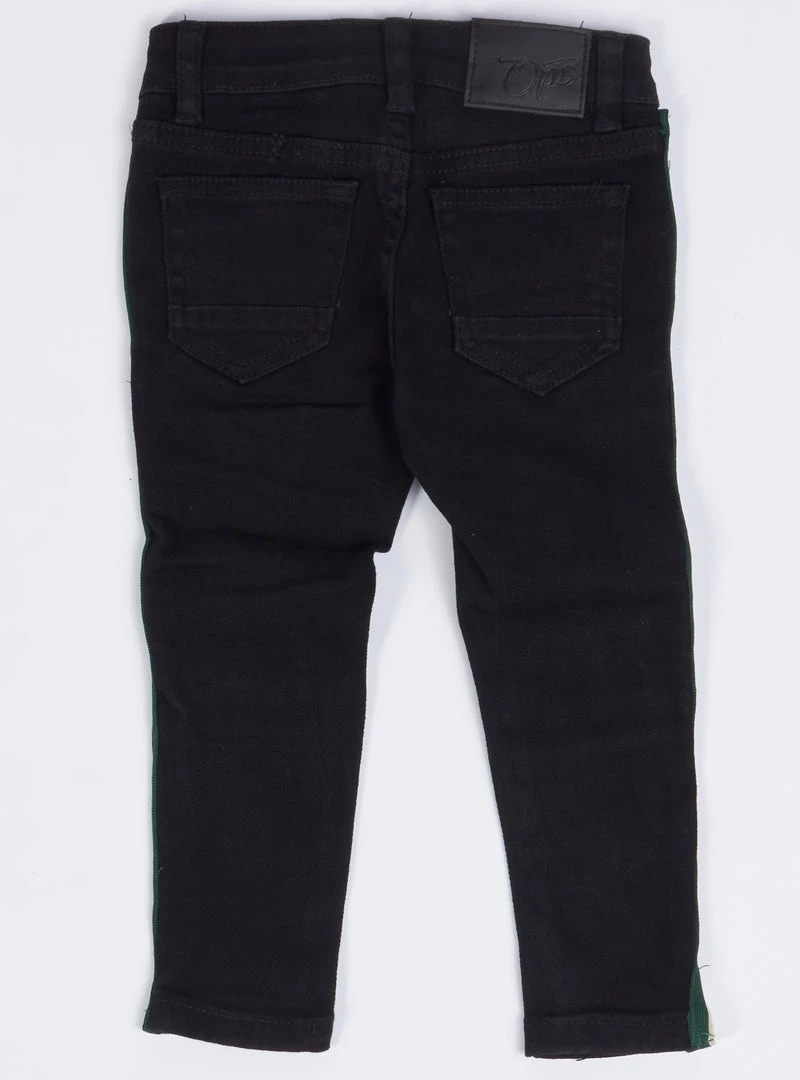 Ops Kids Jeans - Side Stripe - Black And Green - OPS1905K 2 Ops Kids Jeans - Side Stripe - Black And Green - OPS1905K