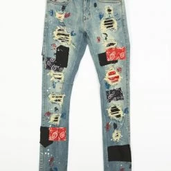 Shop All Focus Jeans - Bandana - Blue And Red - 3341-P