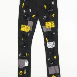 Focus Jeans - Bandana - Black And Yellow - 3341-P