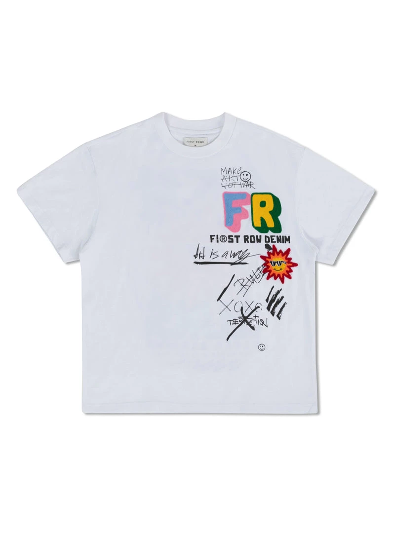 Shop All First Row Short Set - Summer Doodles - White - FRT2017 4 Shop All First Row Short Set - Summer Doodles - White - FRT2017