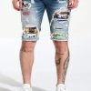 New Arrivals Embellish Shorts - Hemma - Blue Patch - EMBSP222 - 135