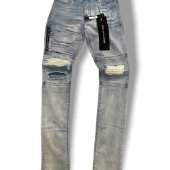 Shop All Dead Than Cool Jeans - Blue With White Patches