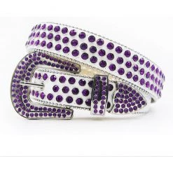 Shop All DNA Belt - White With Purple Stones
