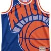Shop All Mitchell & Ness Jersey - NBA Big Face Knicks - Blue And Orange