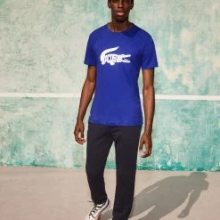 Shop All Lacoste T-Shirt - Croc Print - Blue - TH6907 51 QQH